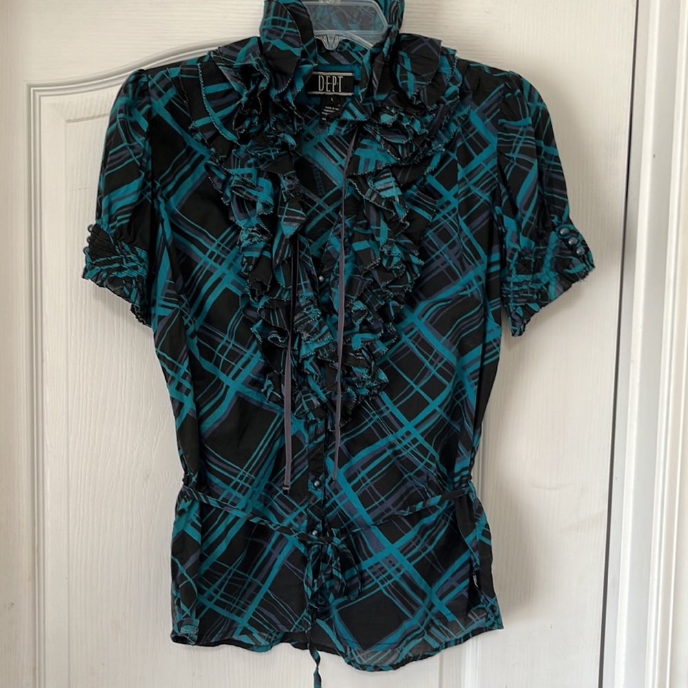DEPT ruffle top, L